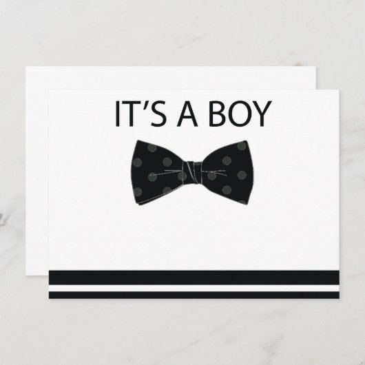 Bowtie Baby shower Uitnodiging (Voorkant / Achterkant)