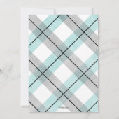 Bowtie baby shower uitnodiging mint grijs klein ma (Achterkant)