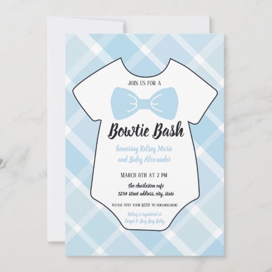Bowtie Bash Southern Baby shower Invitation Kaart (Voorkant)