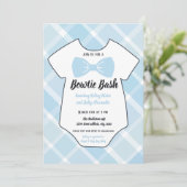Bowtie Bash Southern Baby shower Invitation Kaart (Staand voorkant)