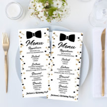 Bowtie Black en Gold Glitter Birthday Party Food