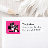 Bowtie Boston Terriers Hot Pink Etiket (Insitu)
