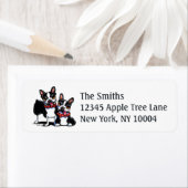 Bowtie Boston Terriers Off-Leash Art™ Etiket (Insitu)