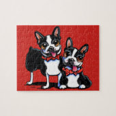Bowtie Boston Terriers Off-Leash Art™ Legpuzzel (Horizontaal)