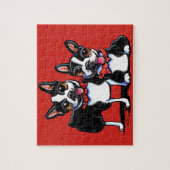 Bowtie Boston Terriers Off-Leash Art™ Legpuzzel (Verticaal)
