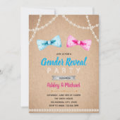 Bowtie gender reveal party uitnodiging (Voorkant)