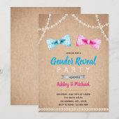 Bowtie gender reveal party uitnodiging (Voorkant / Achterkant)