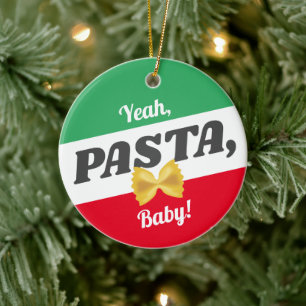 Bowtie pasta Italiaans kerstcadeautje Keramisch Ornament
