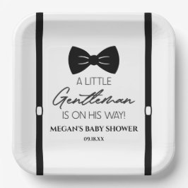 Bowtie Suspenders een klein Gentleman Baby shower Papieren Bordje