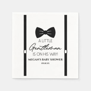 Bowtie Suspenders een klein Gentleman Baby shower Servet