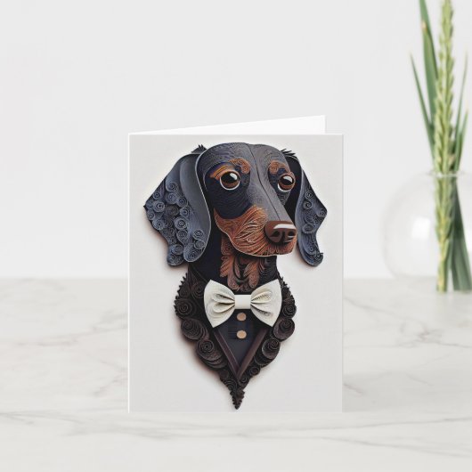 bowtie wenskaart Dachshund Kaart (Voorkant)
