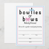 Bowties en bogen Genderkwesties Openbaren Uitnodig (Voorkant / Achterkant)