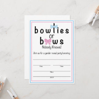 Bowties en bogen Genderkwesties Openbaren Uitnodig