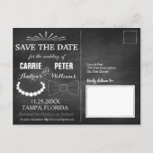 Bowties en parels bruiloft Save The Date Briefkaar Aankondigingskaart (Achterkant)