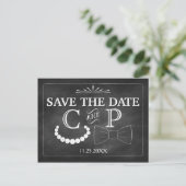Bowties en parels bruiloft Save The Date Briefkaar Aankondigingskaart (Staand voorkant)
