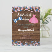 Bowties en Tutus Gender Reopenbaarmakingsuitnodigi Kaart (Staand voorkant)