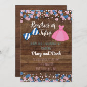 Bowties en Tutus Gender Reopenbaarmakingsuitnodigi Kaart (Voorkant / Achterkant)