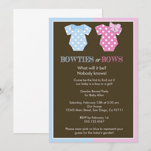 Bowties of bogen? Genderonderzoek Uitnodiging (Voorkant / Achterkant)