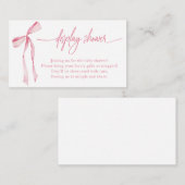 Bowtiful Waterverf Blush Roze Baby Display Douche Informatiekaartje (Voorkant / Achterkant)