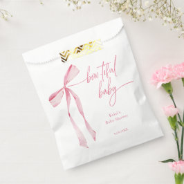 Bowtiful Waterverf Blush Roze Baby shower Bedankzakje
