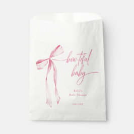 Bowtiful Waterverf Blush Roze Baby shower Bedankzakje