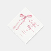 Bowtiful Waterverf Blush Roze Baby shower Servet (Hoek)