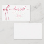 Bowtiful Waterverf Blush Roze Luier Raffle Informatiekaartje (Voorkant / Achterkant)