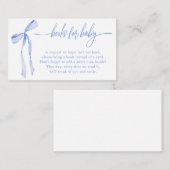 Bowtiful Waterverf Pastel Blauwe Boeken voor Baby Informatiekaartje (Voorkant / Achterkant)