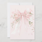 Bowtiiful One 1st Birthday Floral Bow Girls Kaart (Achterkant)