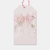 Bowtiiful One Photo 1st Birthday Floral Bow Girls Cadeaulabel (Achterkant)