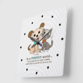 BowWow en MeeYow (Pet Adoption-Humane Treatment) Vierkante Klok (Hoek)