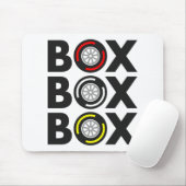 "Box Box Box" F1 Bandenontwerp Muismat (Met muis)
