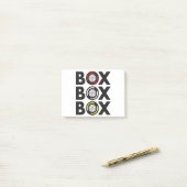 "Box Box Box" F1 Bandenontwerp Post-it® Notes (Op bureau)