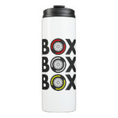 "Box Box Box" F1 Bandenontwerp Thermosbeker (Voorkant)