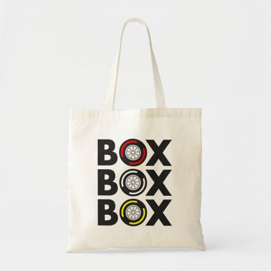 "Box Box Box" F1 Bandenontwerp Tote Bag (Voorkant)