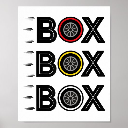 Box Box Pit Radio Call Band Compound Motorsport Poster (Voorkant)