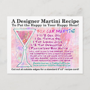 Box Car Martini Recept Briefkaart