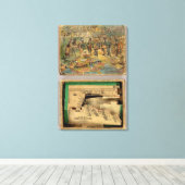 Box Dissected map, Verenigde Staten Canvas Afdruk (Insitu (Houten vloer))