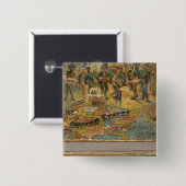 Box Dissected map, Verenigde Staten Vierkante Button 5,1 Cm (Voorkant /achterkant)