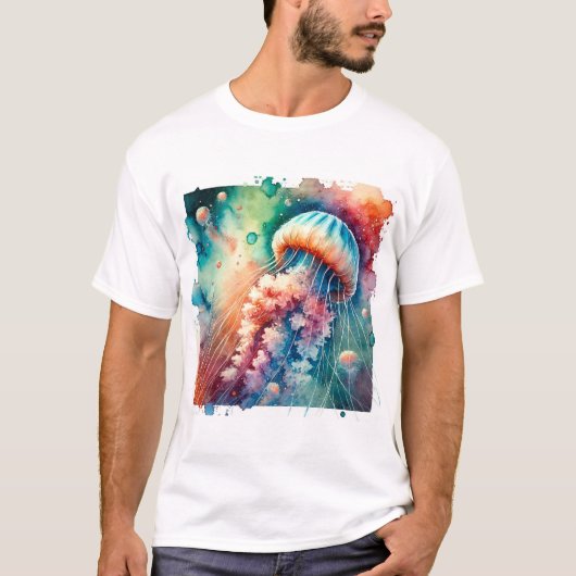 Box Jellyfish 050824AREF128 - Watercolor T-shirt (Voorkant)