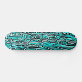 Box Junction in Cyan Persoonlijk Skateboard (Horizontaal)