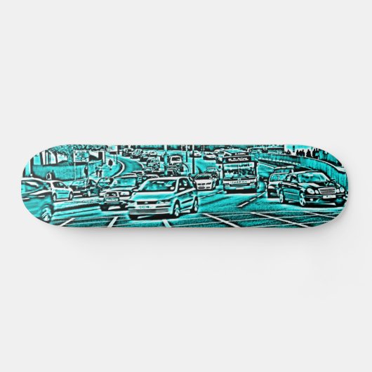 Box Junction in Cyan Persoonlijk Skateboard (Horizontaal)