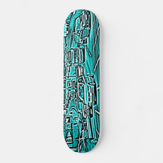 Box Junction in Cyan Persoonlijk Skateboard (Voorkant)