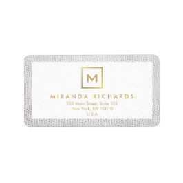 Box Logo Monogram met Elegante Snakeskin Print Etiket