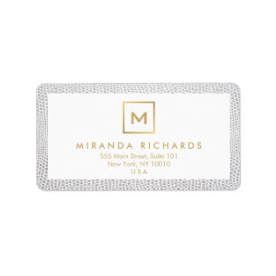 Box Logo Monogram met Elegante Snakeskin Print Etiket