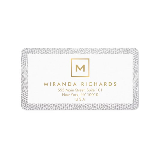 Box Logo Monogram met Elegante Snakeskin Print Etiket (Voorkant)