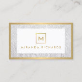 Box Logo Monogram met Elegante Snakeskin Print Visitekaartje (Voorkant)