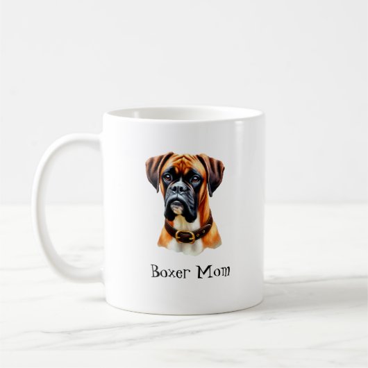 Box Mom met Schattige Boxer gezicht Koffiemok (Links)