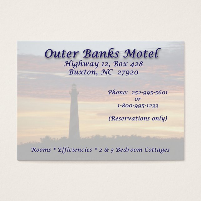 BOX Motel BC Visitekaartje (Voorkant)