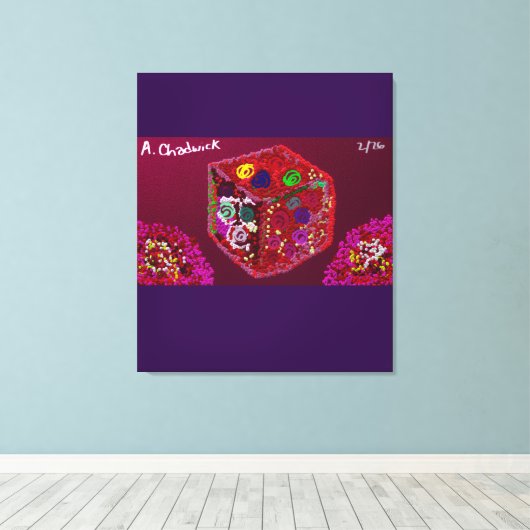 Box of Sixteen Roses Canvas Afdruk (Insitu (Houten vloer))